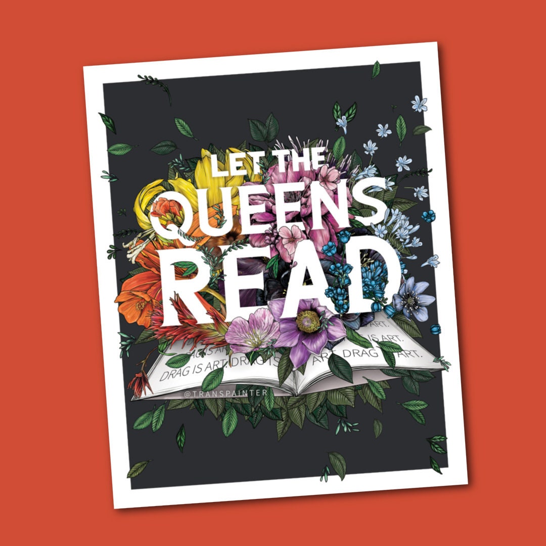 Let the Queens Read (Drag Queen Bumper Sticker)