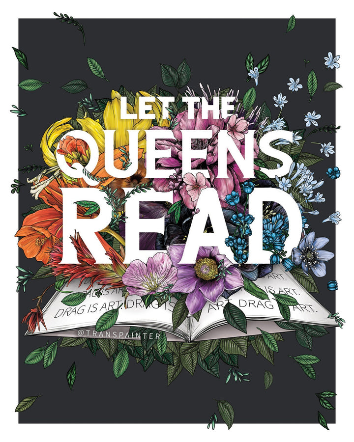 Let the Queens Read (Drag Queen Bumper Sticker)