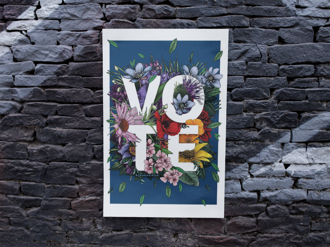 VOTE Poster | Botanical Art Election Poster | Voting Rights Print