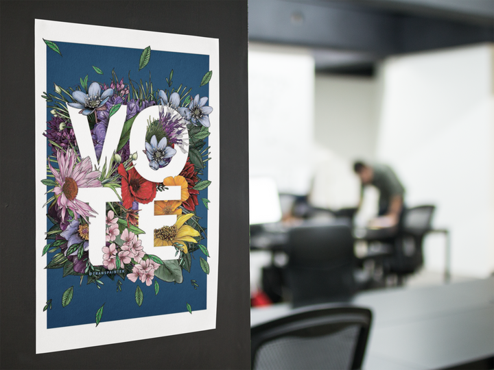 VOTE Poster | Botanical Art Election Poster | Voting Rights Print