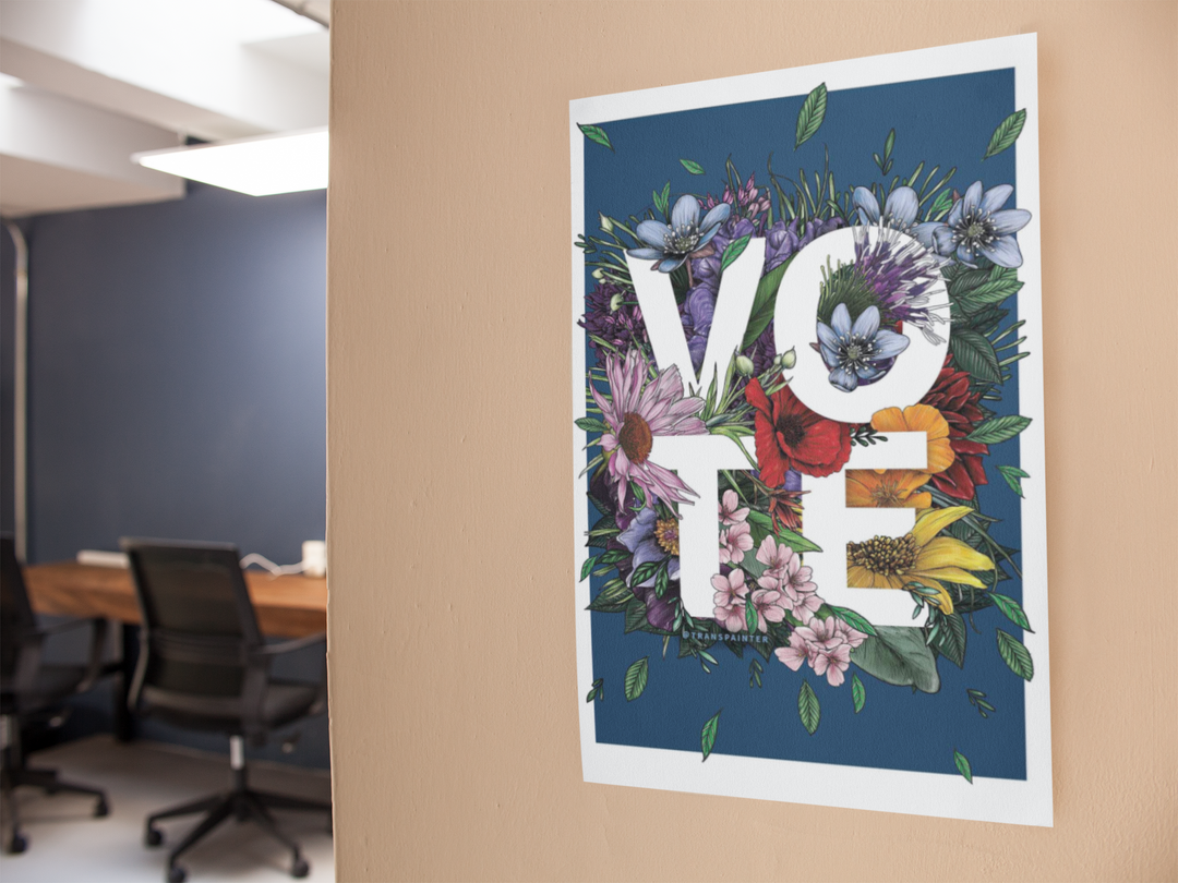 VOTE Poster | Botanical Art Election Poster | Voting Rights Print