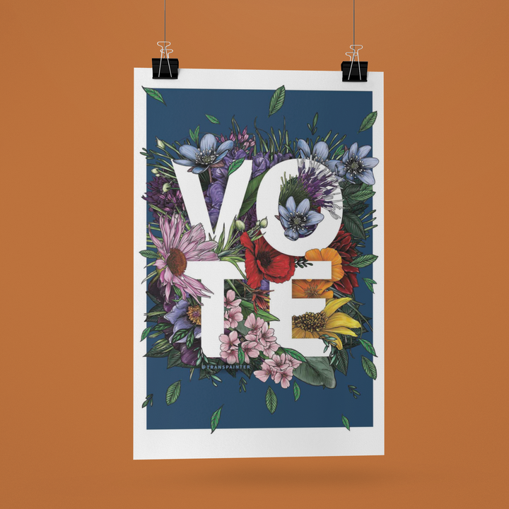 VOTE Poster | Botanical Art Election Poster | Voting Rights Print